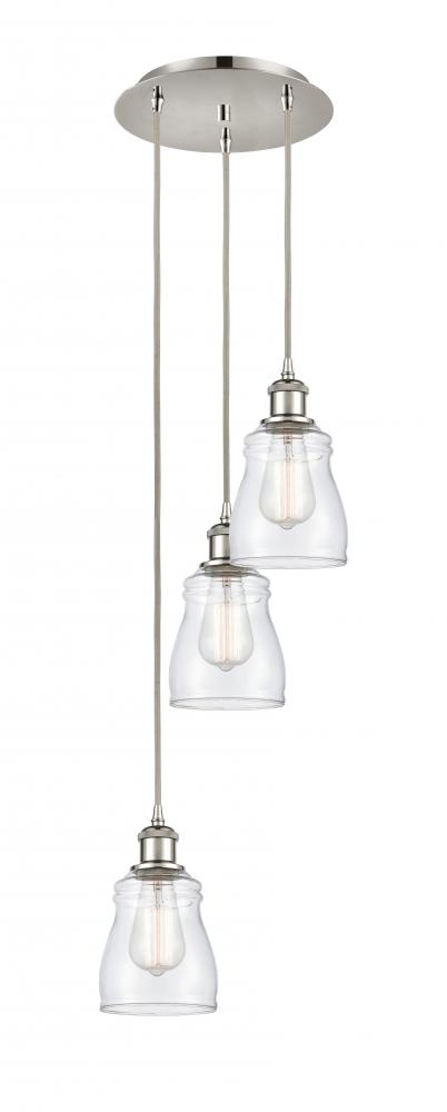 Ellery - 3 Light - 12 inch - Polished Nickel - Cord Hung - Multi Pendant