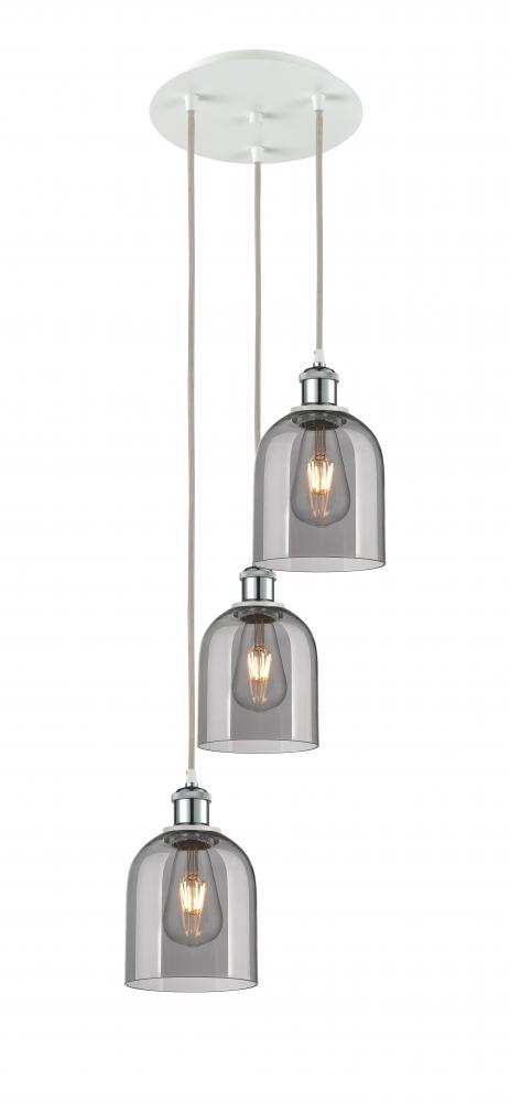 Bella - 3 Light - 12 inch - White Polished Chrome - Cord Hung - Multi Pendant