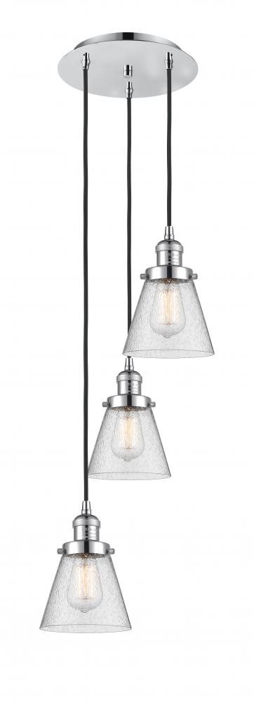 Cone - 3 Light - 13 inch - Polished Chrome - Cord hung - Multi Pendant