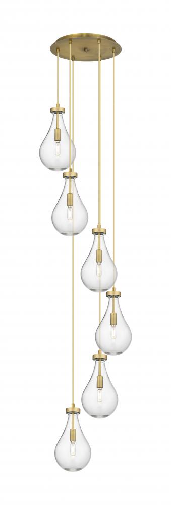 Owego - 6 Light - 16 inch - Brushed Brass - Multi Pendant