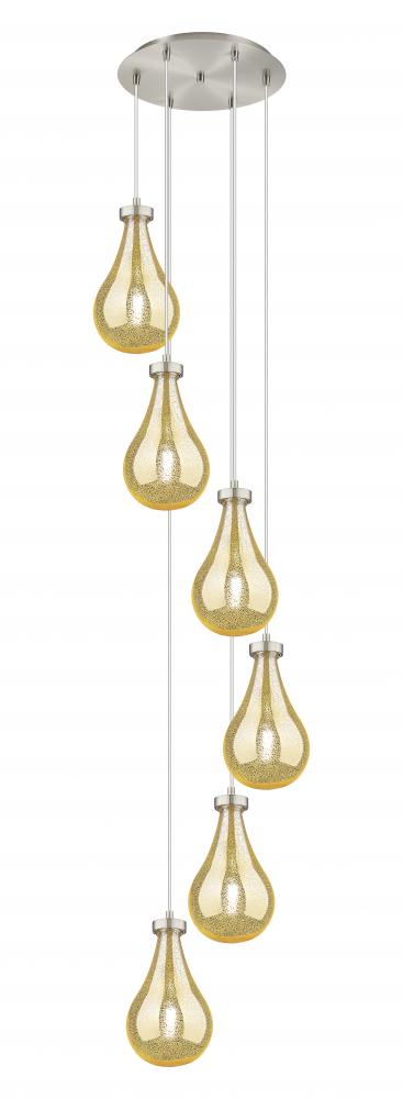 Owego - 6 Light - 16 inch - Brushed Satin Nickel - Multi Pendant