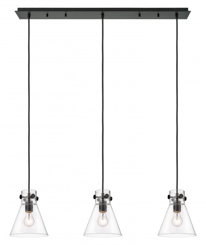 Newton Cone - 3 Light - 40 inch - Matte Black - Linear Pendant