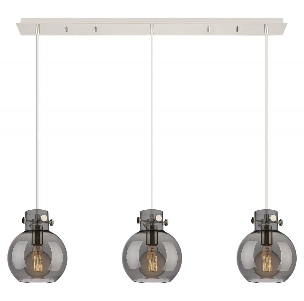 Newton Sphere - 3 Light - 40 inch - Polished Nickel - Cord hung - Linear Pendant