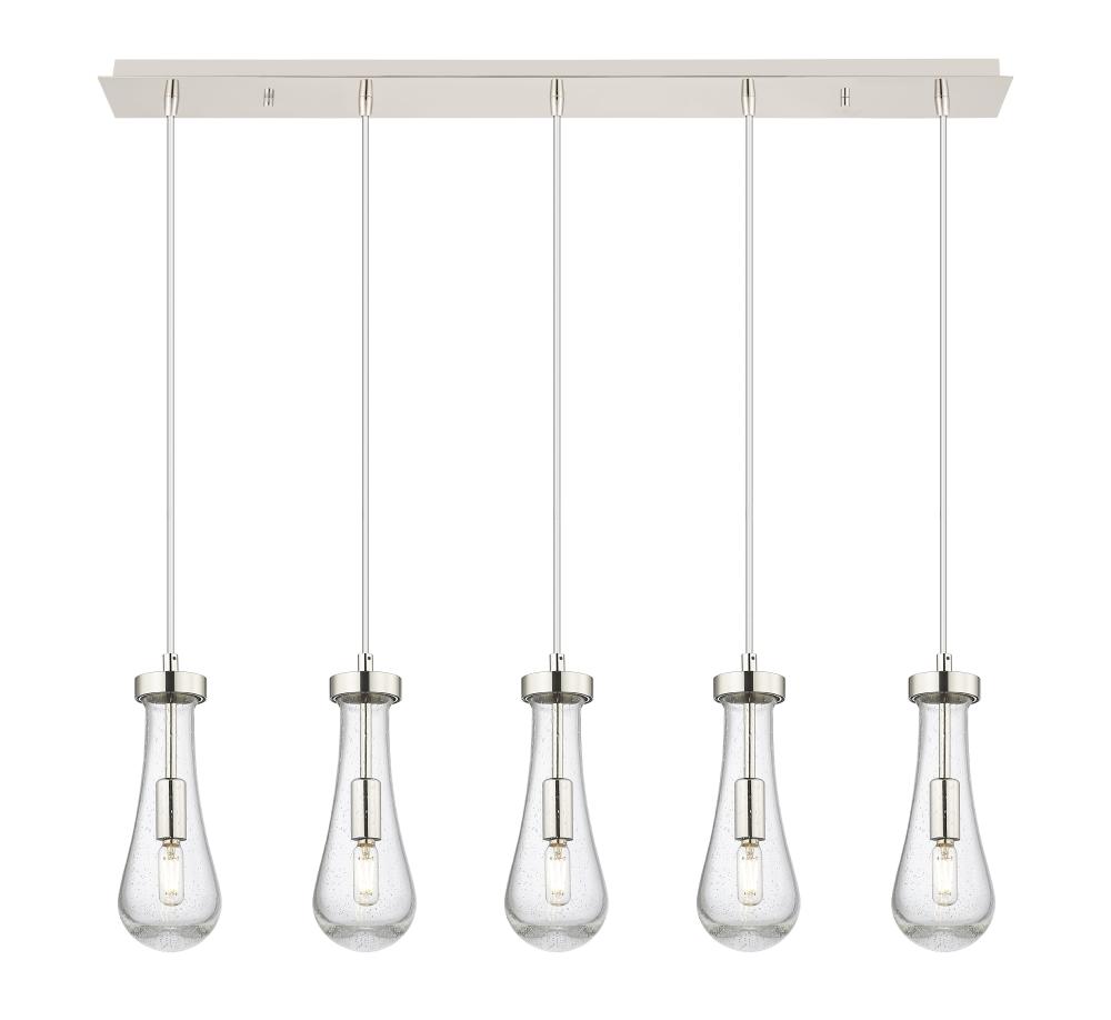 Owego - 5 Light - 37 inch - Brushed Polished Nickel - Linear Pendant