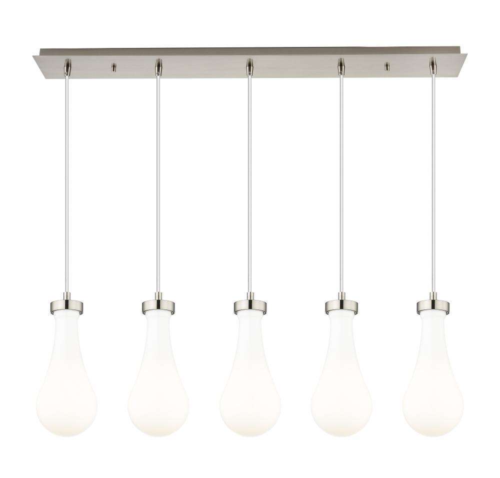 Owego - 5 Light - 37 inch - Brushed Satin Nickel - Linear Pendant