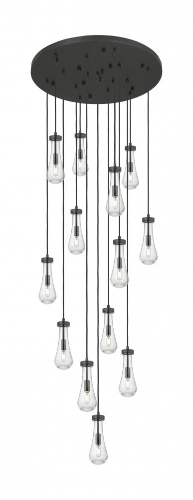 Owego - 13 Light - 32 inch - Brushed Matte Black - Multi Pendant