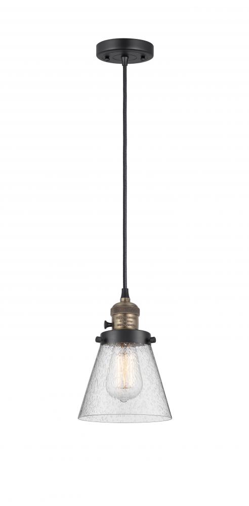 Cone - 1 Light - 6 inch - Black Antique Brass - Cord hung - Mini Pendant