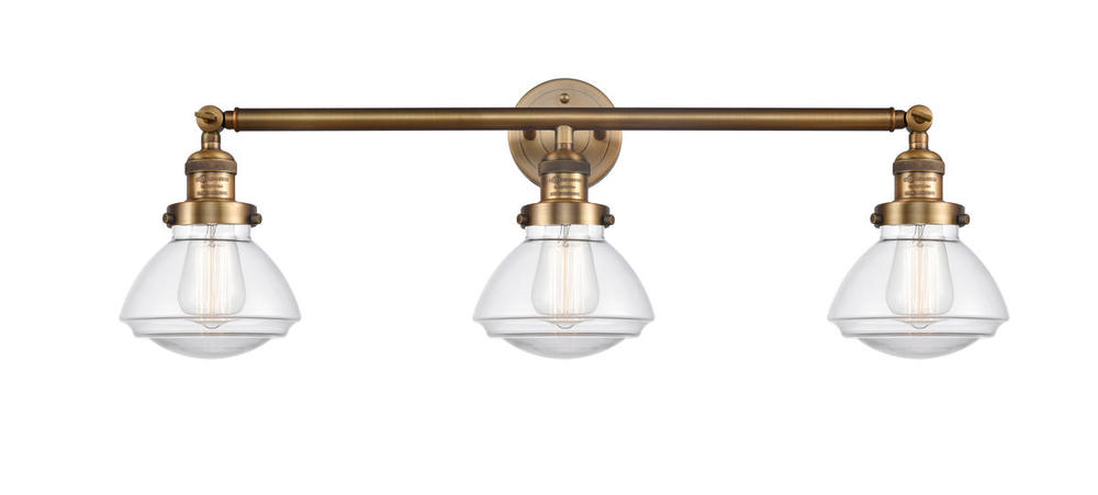 Olean - 3 Light - 31 inch - Brushed Brass - Bath Vanity Light