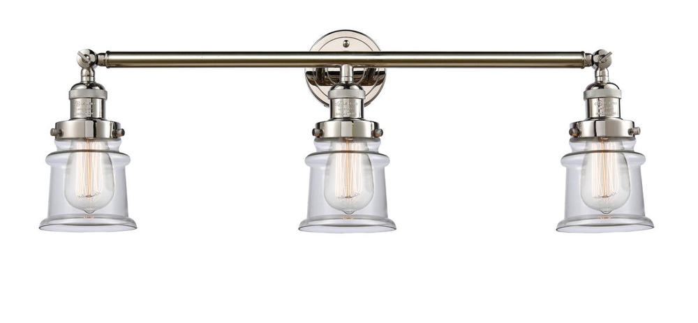 Canton - 3 Light - 30 inch - Polished Nickel - Bath Vanity Light