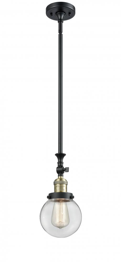 Beacon - 1 Light - 6 inch - Black Antique Brass - Stem Hung - Mini Pendant