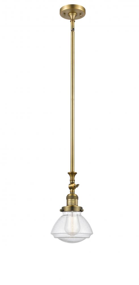 Olean - 1 Light - 7 inch - Brushed Brass - Stem Hung - Mini Pendant