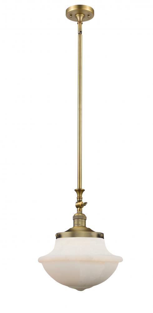 Oxford - 1 Light - 12 inch - Brushed Brass - Stem Hung - Mini Pendant