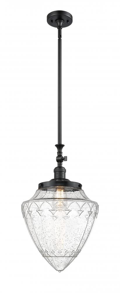 Bullet - 1 Light - 12 inch - Matte Black - Stem Hung - Mini Pendant