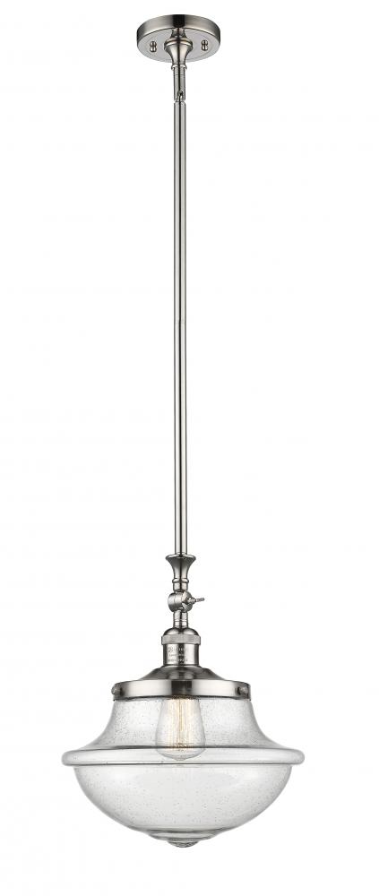 Oxford - 1 Light - 12 inch - Polished Nickel - Stem Hung - Mini Pendant