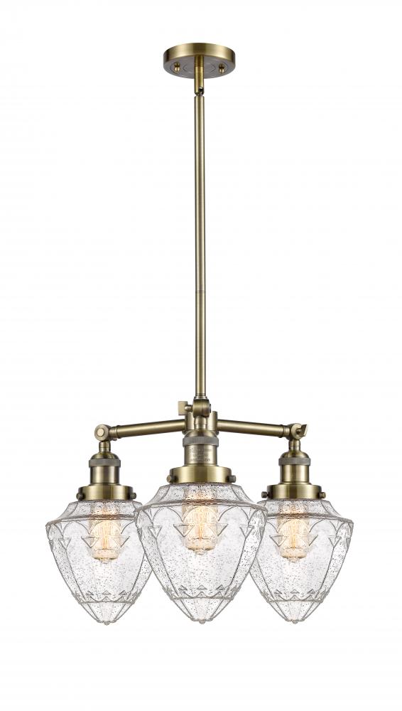 Bullet - 3 Light - 20 inch - Antique Brass - Stem Hung - Chandelier