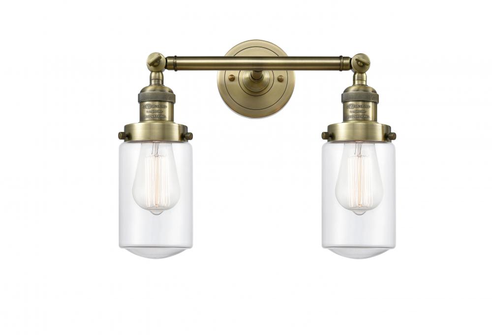 Dover - 2 Light - 14 inch - Antique Brass - Bath Vanity Light