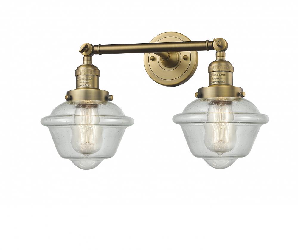 Oxford - 2 Light - 17 inch - Brushed Brass - Bath Vanity Light