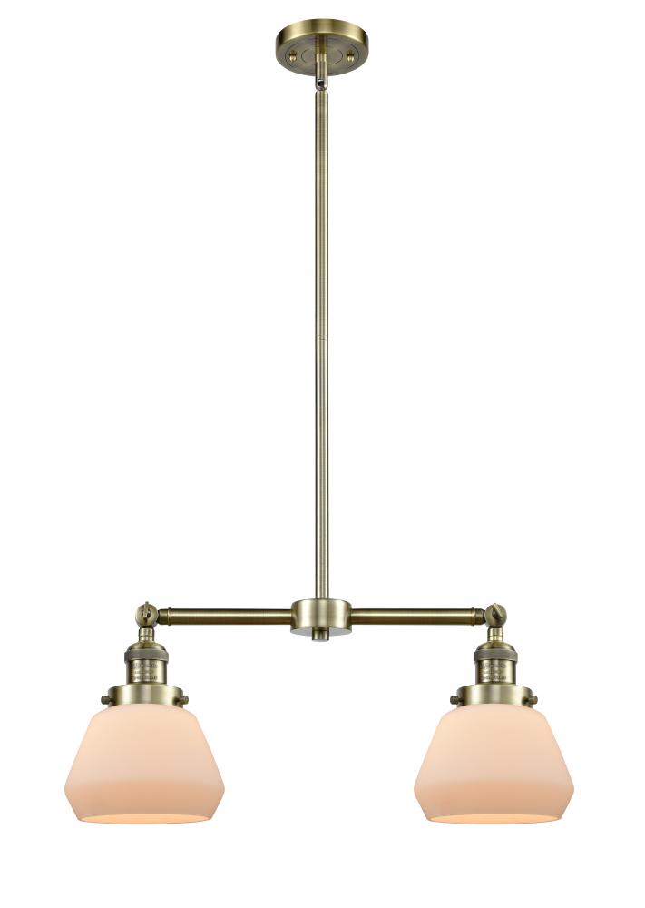 Fulton - 2 Light - 21 inch - Antique Brass - Stem Hung - Island Light