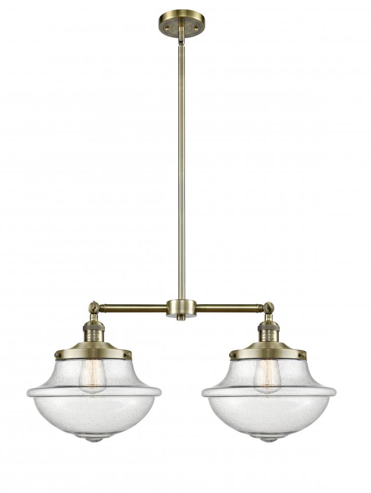 Oxford - 2 Light - 25 inch - Antique Brass - Stem Hung - Island Light