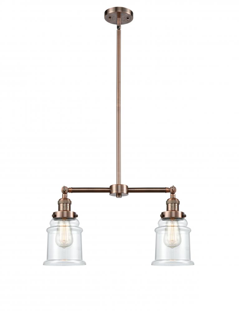 Canton - 2 Light - 21 inch - Antique Copper - Stem Hung - Island Light