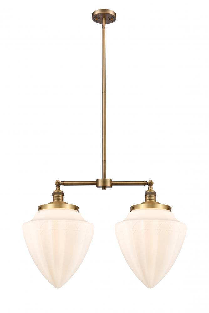 Bullet - 2 Light - 24 inch - Brushed Brass - Stem Hung - Island Light