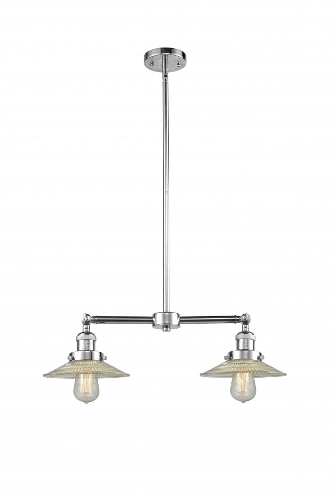 Halophane - 2 Light - 21 inch - Polished Chrome - Stem Hung - Island Light