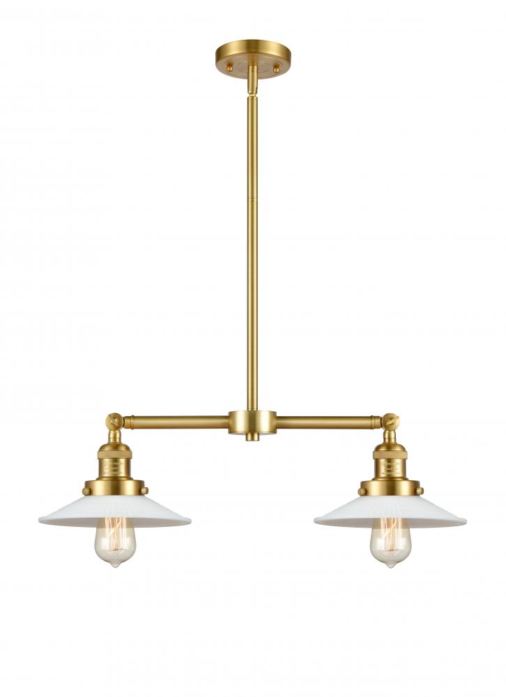 Halophane - 2 Light - 21 inch - Satin Gold - Stem Hung - Island Light