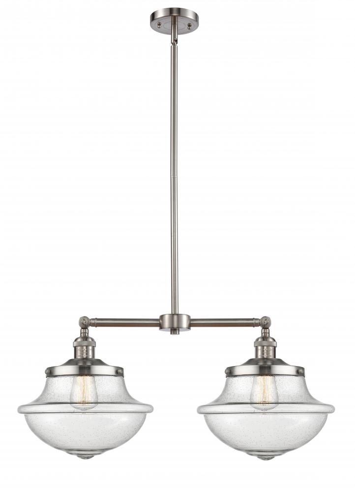 Oxford - 2 Light - 25 inch - Brushed Satin Nickel - Stem Hung - Island Light