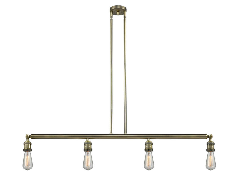 Bare Bulb - 4 Light - 48 inch - Antique Brass - Stem Hung - Island Light