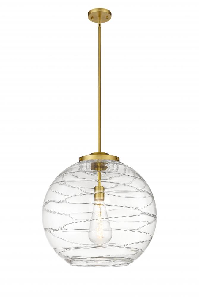 Athens Deco Swirl - 1 Light - 18 inch - Satin Gold - Stem Hung - Pendant