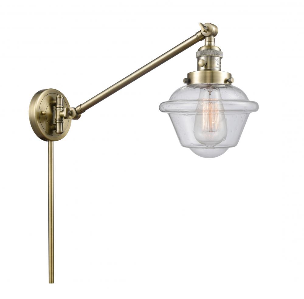 Oxford - 1 Light - 8 inch - Antique Brass - Swing Arm