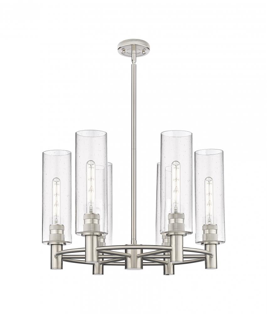 Crown Point - 6 Light - 24 inch - Satin Nickel - Chandelier