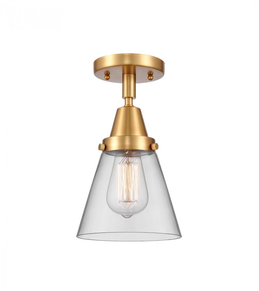 Cone - 1 Light - 6 inch - Satin Gold - Flush Mount