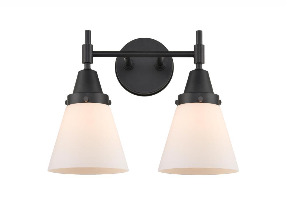 Cone - 2 Light - 15 inch - Matte Black - Bath Vanity Light