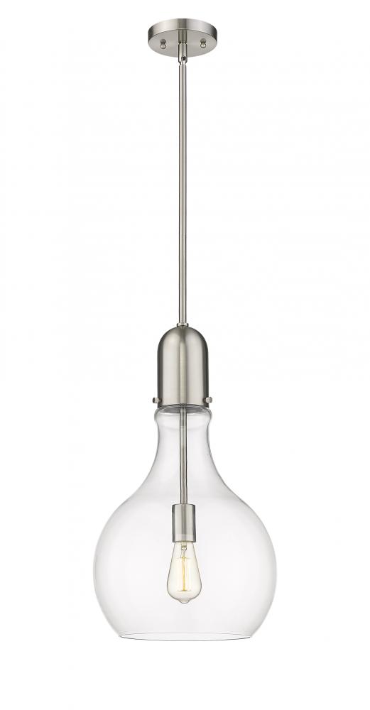 Amherst - 1 Light - 12 inch - Brushed Satin Nickel - Stem hung - Mini Pendant