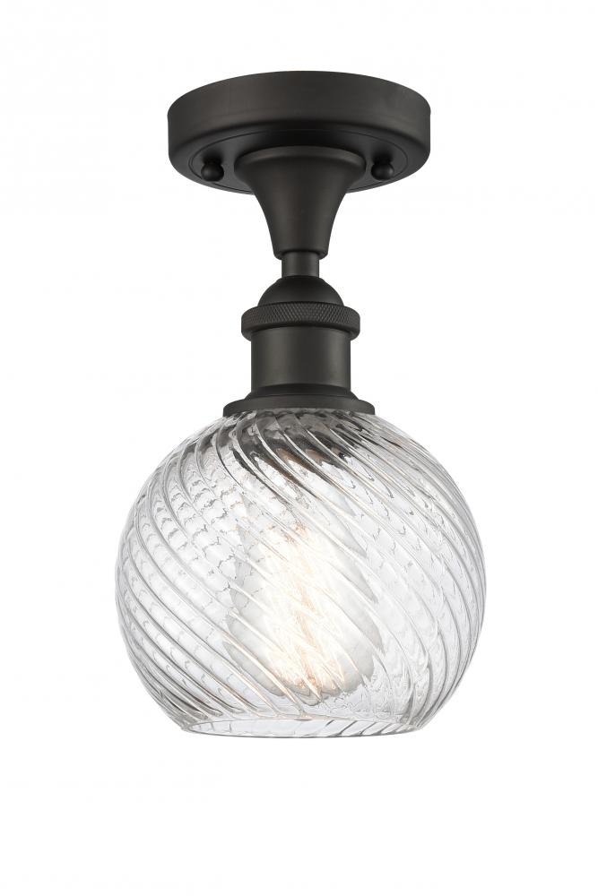 Small Twisted Swirl 1 Light Semi-Flush Mount part of the Ballston Collection