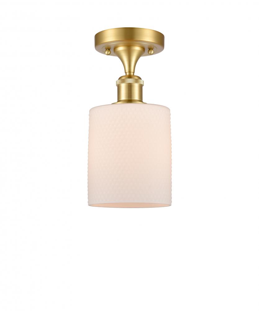 Cobbleskill - 1 Light - 5 inch - Satin Gold - Semi-Flush Mount