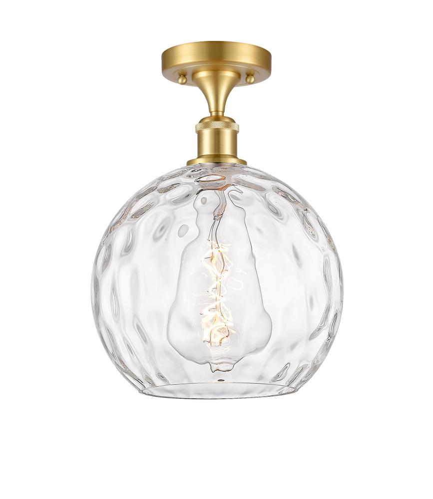 Athens Water Glass - 1 Light - 10 inch - Satin Gold - Semi-Flush Mount