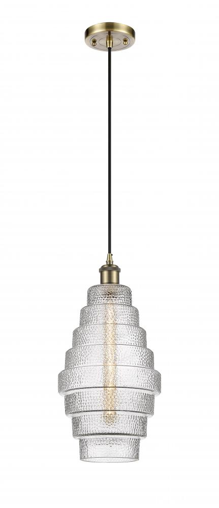 Cascade - 1 Light - 8 inch - Antique Brass - Cord hung - Mini Pendant