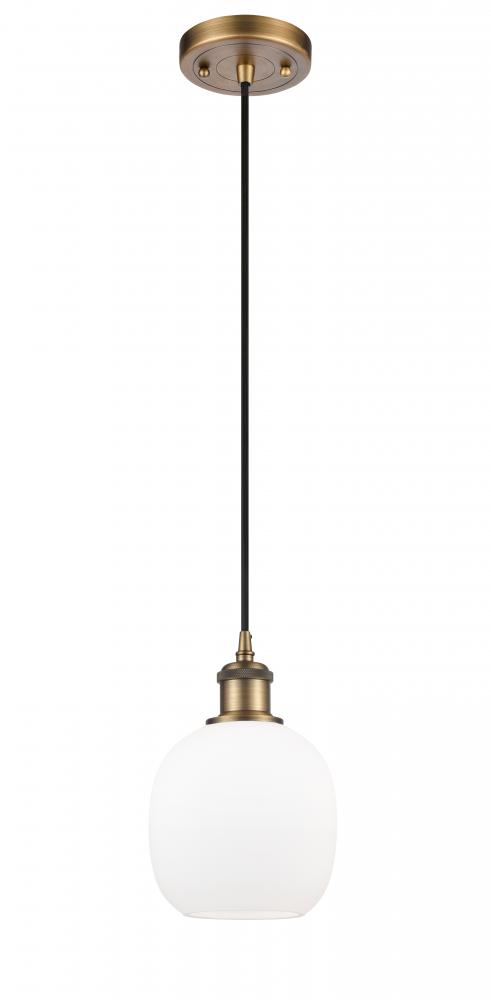 Belfast - 1 Light - 6 inch - Brushed Brass - Cord hung - Mini Pendant