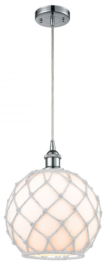 Farmhouse Rope - 1 Light - 10 inch - Polished Chrome - Cord hung - Mini Pendant