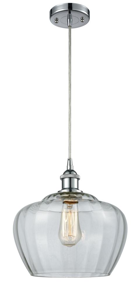 Fenton - 1 Light - 11 inch - Polished Chrome - Cord hung - Mini Pendant