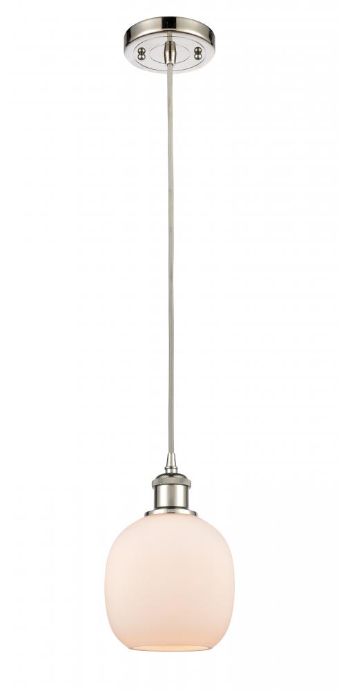 Belfast - 1 Light - 6 inch - Polished Nickel - Cord hung - Mini Pendant