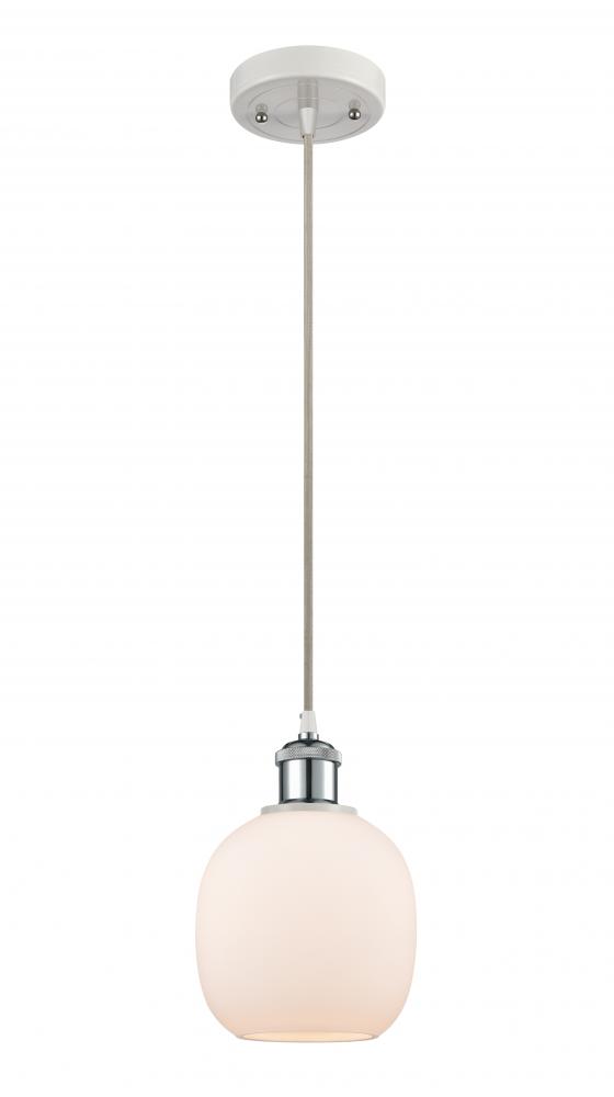 Belfast - 1 Light - 6 inch - White Polished Chrome - Cord hung - Mini Pendant