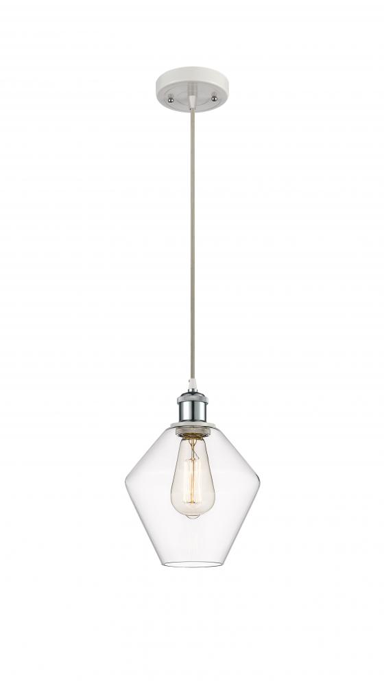 Cindyrella - 1 Light - 8 inch - White Polished Chrome - Cord hung - Mini Pendant