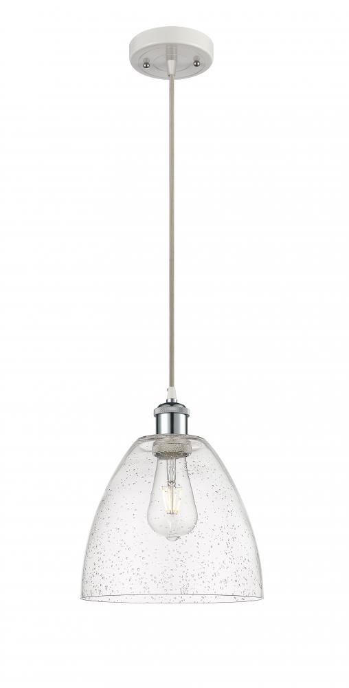 Bristol - 1 Light - 9 inch - White Polished Chrome - Cord hung - Mini Pendant