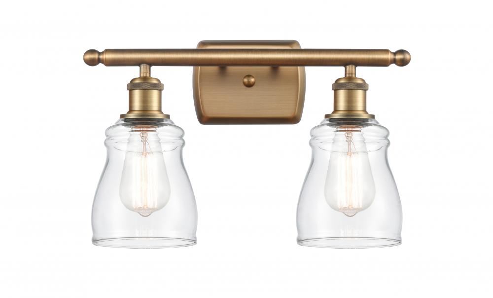 Ellery - 2 Light - 15 inch - Brushed Brass - Bath Vanity Light