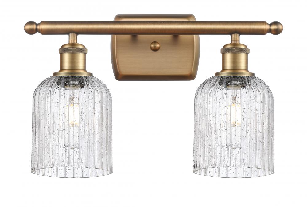 Bridal Veil - 2 Light - 15 inch - Brushed Brass - Bath Vanity Light