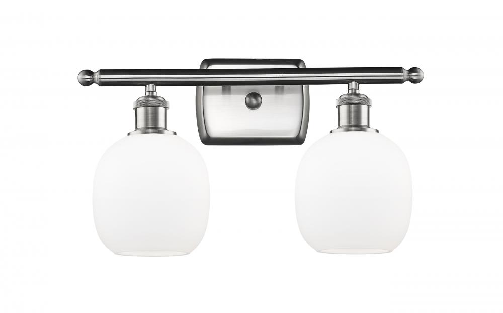 Belfast - 2 Light - 16 inch - Brushed Satin Nickel - Bath Vanity Light