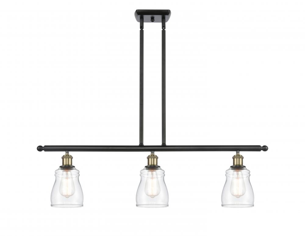 Ellery - 3 Light - 36 inch - Black Antique Brass - Cord hung - Island Light